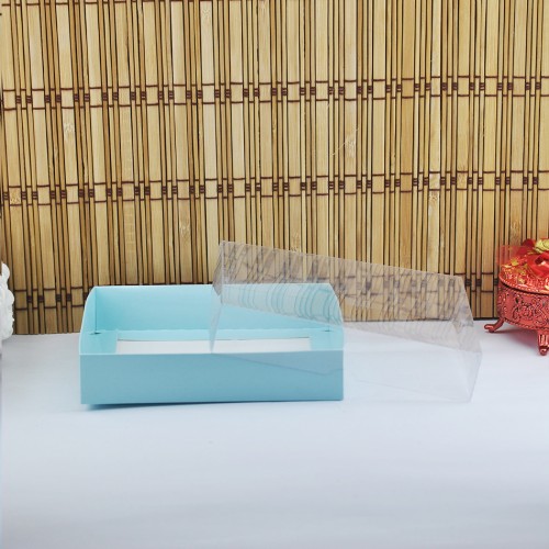 Asetat Kapaklı Karton Kutu 15X15X3 (50 Adet)  Mavi