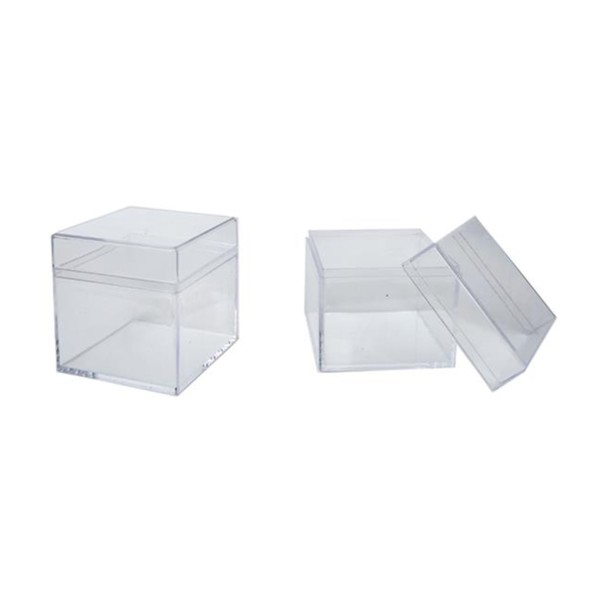 Tahtakale Toptancı Kutu Kare Model Mika 5X5X5 CM Şefafaf (12 Adet)