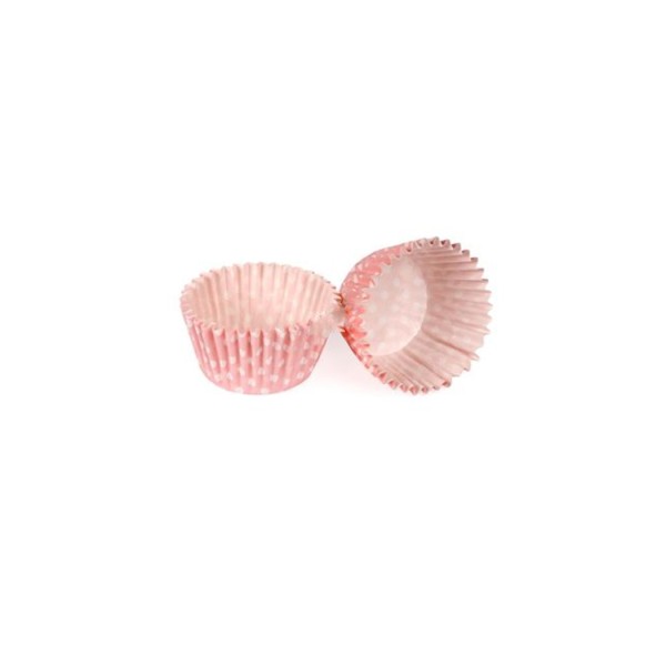 Tahtakale Toptancı Cupcake Kalıbı Pet Kapsül Kek Kalıbı 48X34 MM (100 Adet)  Puantiyeli Pembe