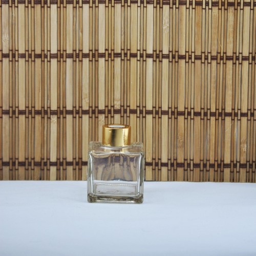 Kare Cam Şişe Oda Parfümü İçin 120 Cc (10 Adet)  Altın