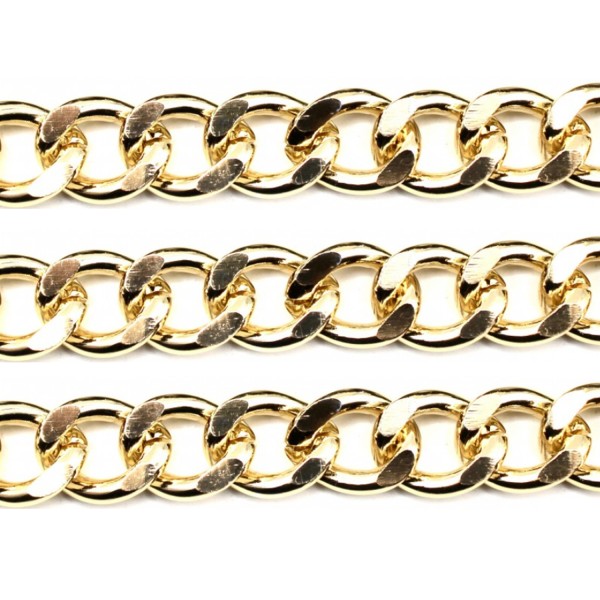 Tahtakale Toptancı Alüminyum Çanta ve Takı Zinciri 10 MM (1 Metre)  Altın