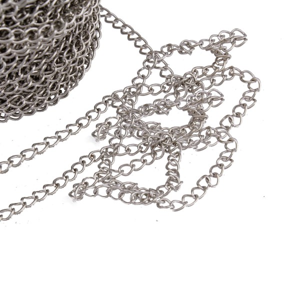 Tahtakale Toptancı Anahtarlık Zinciri Metrelik Metal 1.2 Cm (1 Metre) Gümüş