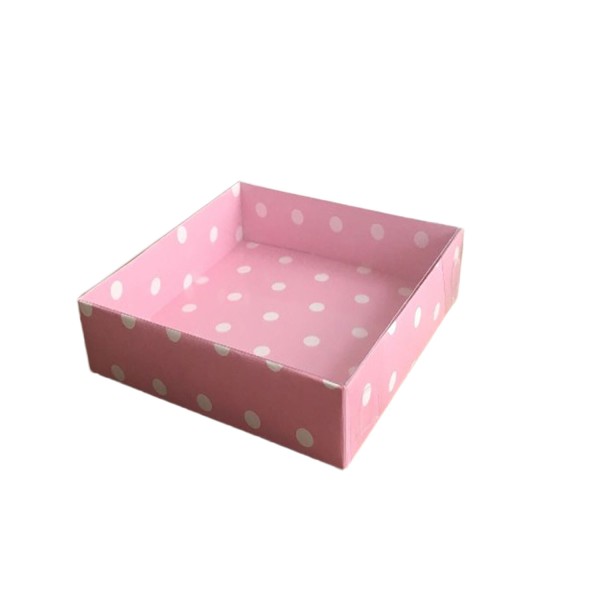 Tahtakale Toptancı Asetat Kapaklı Karton Kutu  10X10X3 CM (50 Adet)  Puantiyeli Pembe