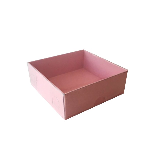 Tahtakale Toptancı Asetat Kapaklı Karton Kutu 12X12X3 (50 Adet)  Pembe