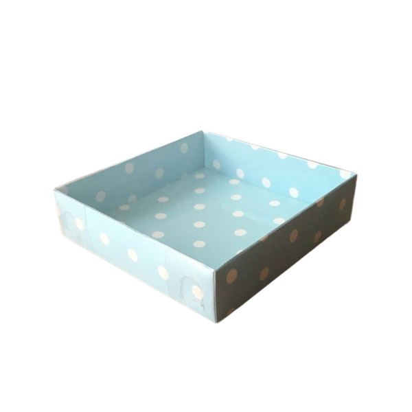 Tahtakale Toptancı Asetat Kapaklı Karton Kutu 12X12X3 (50 Adet)  Puantiyeli Mavi
