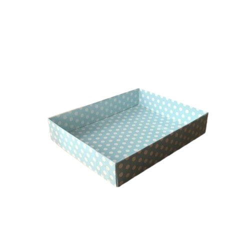 Asetat Kapaklı Karton Kutu 12X15X3 (25 Adet)  Puantiyeli Mavi