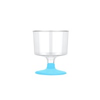 Tahtakale Toptancı Ayaklı Shot Bardağı Küçük Plastik Kadeh 50 ML (6 Adet)  Mavi