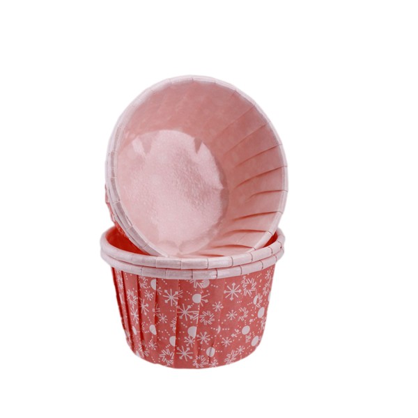 Tahtakale Toptancı Cupcake Kalıbı Orta Boy 50*39 Mm KAR DESENLİ (50 Adet)  Kar Desenli Pembe