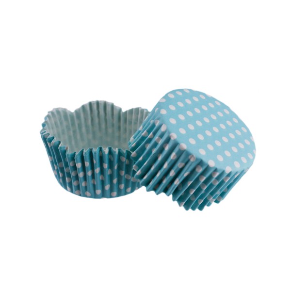 Tahtakale Toptancı Cupcake Kalıbı Pet Kapsül Dalgalı Kek Kalıbı 65X38 MM (100 Adet)  Puantiyeli Mavi