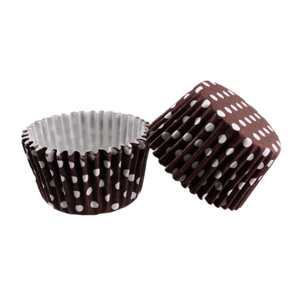 Tahtakale Toptancı Cupcake Kalıbı Pet Kapsül Kek Kalıbı 48X34 MM (100 Adet)  Puantiyeli Kahverengi