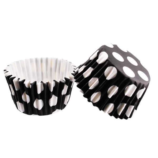 Tahtakale Toptancı Cupcake Kalıbı Pet Kapsül Kek Kalıbı 48X34 MM (100 Adet)  Puantiyeli Siyah