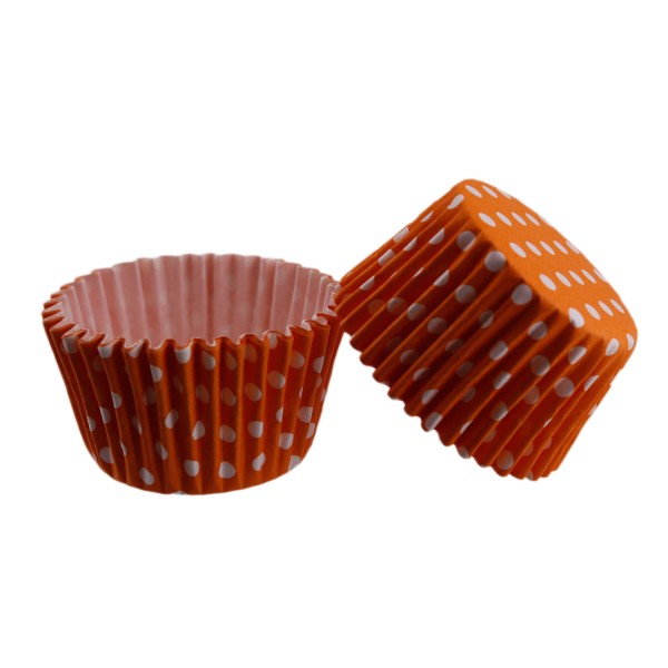 Tahtakale Toptancı Cupcake Kalıbı Pet Kapsül Kek Kalıbı 48X34 MM (100 Adet)  Puantiyeli Turuncu