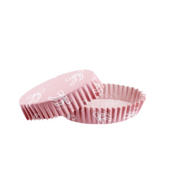 Tahtakale Toptancı Cupcake Kalıbı Pet Kapsül Oval Model Kek Kalıbı (100 Adet) F11  Fiyonklu Pembe