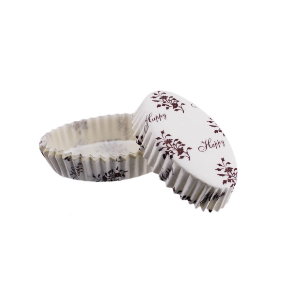 Tahtakale Toptancı Cupcake Kalıbı Pet Kapsül Oval Sarmaşık Desenli Kek Kalıbı (100 Adet) F11
