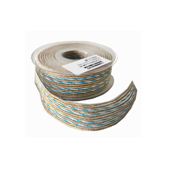 Tahtakale Toptancı Kanaviçe Kurdele Kenarı Fitilli 2.5 CM  (10 Metre)  Mavi