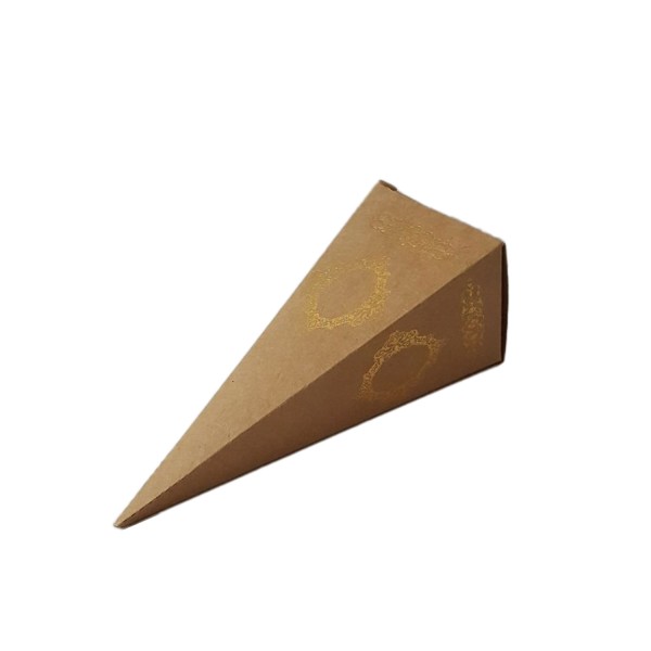 Tahtakale Toptancı Karton Şeker Külahı Lüx Gold Yaldızlı Saray Desenli (25 Adet)  Kraft