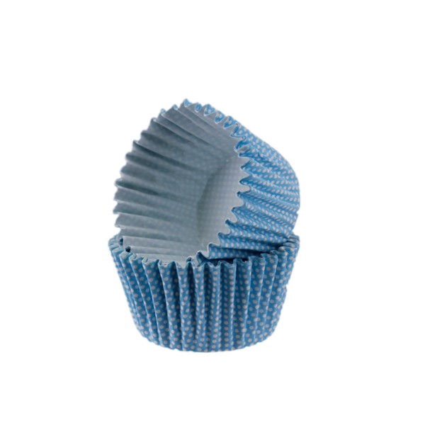 Tahtakale Toptancı Kek Kalıbı Pet Kapsül 52X45 Mm Kağıt Cupcake Kağıdı (100 Adet)  Mavi Küçük Puanlı