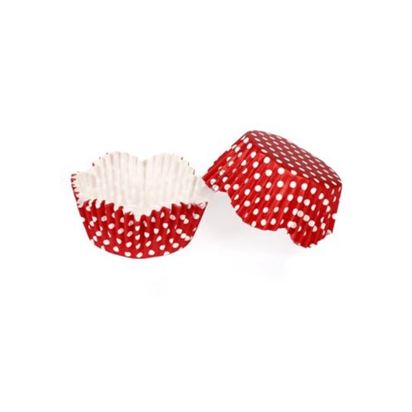 Tahtakale Toptancı Kek Kalıbı Pet Kapsül 65*38 Mm Kağıt Cupcake Kağıdı (100 Adet)  Puantiyeli Kırmızı