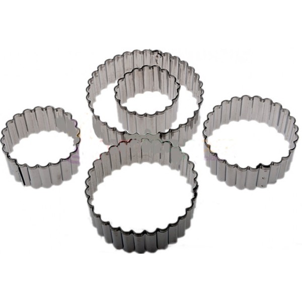 Tahtakale Toptancı Kek Kurabiye Ve Pasta Kalıbı Metal 5 Li Set Yuvarlak Tırtıklı