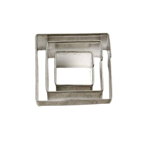 Kek Kurabiye Ve Pasta Kalıbı Metal Kare 3 Lü Set 021