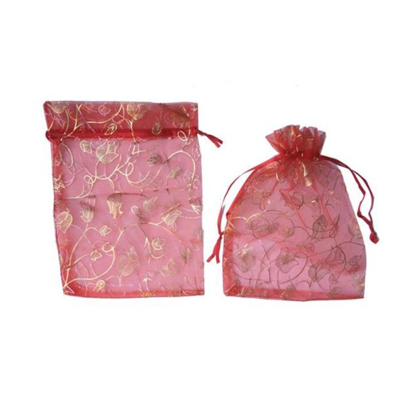 Tahtakale Toptancı Kına Çerez Kesesi Lale Desenli 17X23 Cm (50 Adet)  Kırmızı