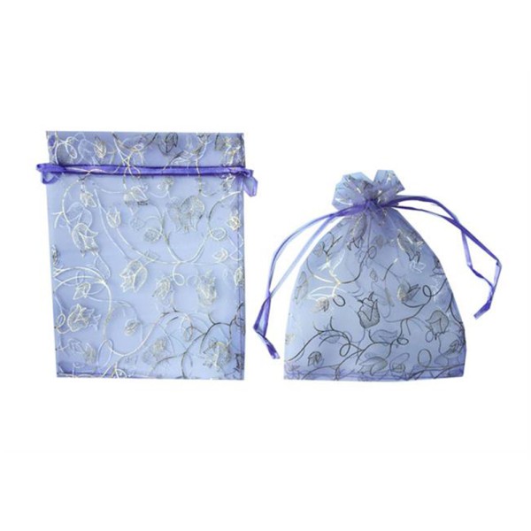 Tahtakale Toptancı Kına Çerez Kesesi Lale Desenli 17X23 Cm (50 Adet)  Lila