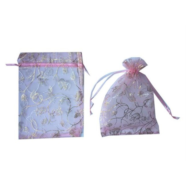 Tahtakale Toptancı Kına Çerez Kesesi Lale Desenli 17X23 Cm (50 Adet)  Pembe