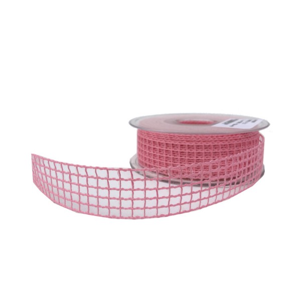 Tahtakale Toptancı Kurdele Kanaviçe File Modeli 2 CM (20 Metre)  Pembe