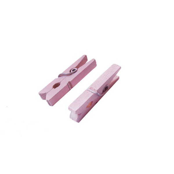 Tahtakale Toptancı Mandal Ahşap Minik (100 Adet)  Pembe