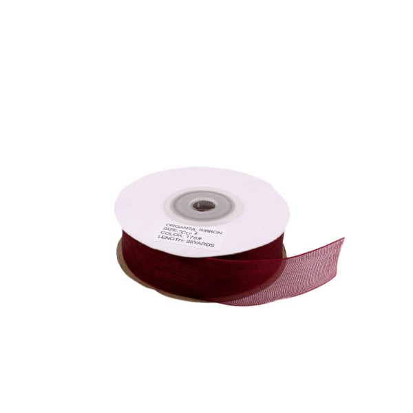 Tahtakale Toptancı Organze Kurdele 30 MM (22 Metre)  Bordo