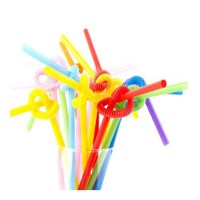 Tahtakale Toptancı Pipet Artistik Straws 6 MM Plastik Karışık Renkli (50 Adet)