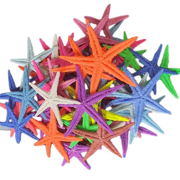 Tahtakale Toptancı Polyester Deniz Yıldızı 6 CM - 9 CM (50 Adet)  Karışık Renk