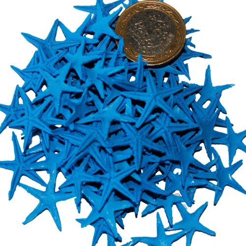 Polyester Deniz Yıldızı Minik Boy  0.5 CM- 1.5 CM (100 Adet)  Mavi