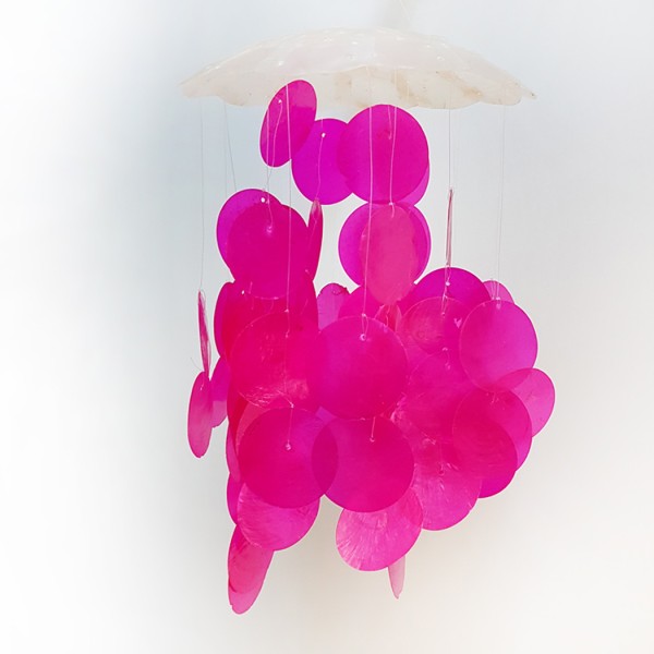 Tahtakale Toptancı Sedef Rüzgar Çanı Tekli 8 İnç Pembe Ve Naturel