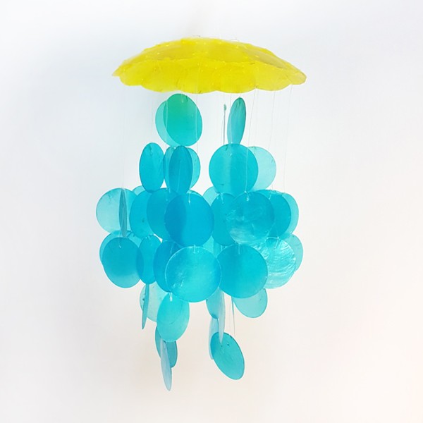 Tahtakale Toptancı Sedef Rüzgar Çanı Tekli 8 İnç Sarı Ve Mavi