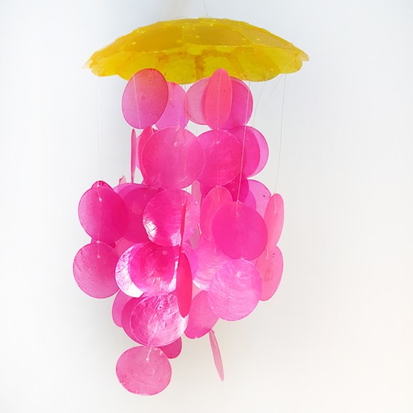 Tahtakale Toptancı Sedef Rüzgar Çanı Tekli 8 İnç Sarı Ve Pembe